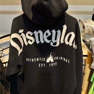 XL Disneyland Black Zippered Jersey Hoodie BNWT